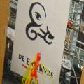 In 2001 some friends and I organized  Art Festival De Eigewijze in Breda. It was so cool! But sadly it didn't last. In the picture you see a huge painting of the festival logo by Klaartje Scheer. I did the website and all other publicity. In only two months we organized this three day festival. Can you say rsi? :(